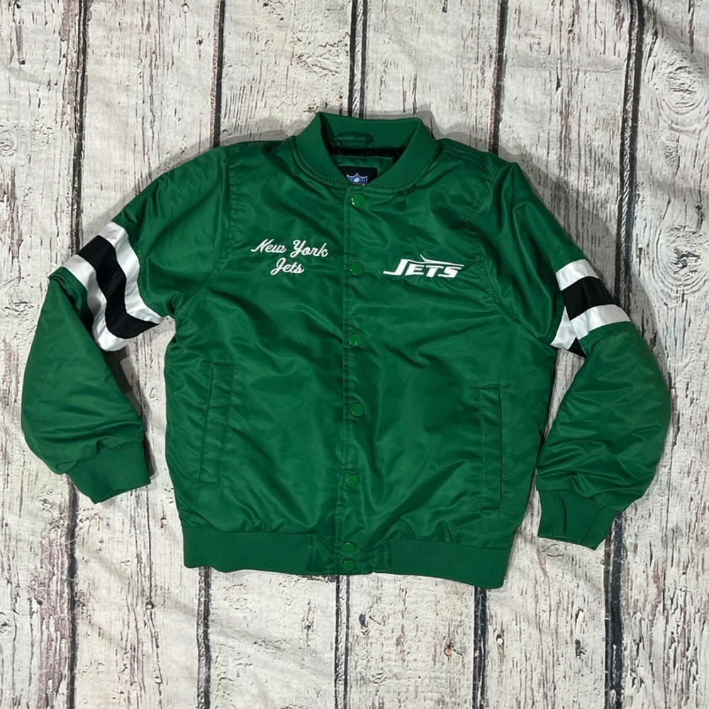 New York Jets NFL Football Boys Kids Youth Coat Jacket Button Up